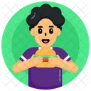 Eating Burger Having Meal Burger Icon