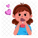 Eating Sweet Eating Chocolate Chocolate Love Icon