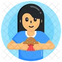 Eating Cupcake Dessert Muffin Icon
