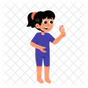 Eating Ice Cream Summer Kids Icon