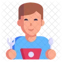 Foodie Happy Person Eating Icon