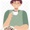Eating Breakfast Toast Icon