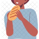 Eating Bread Breakfast Icon