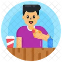 Eating Meal Eating Pizza Man Eating Pizza Icon