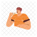 Pizza Eating Man Icon