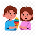 Eating Together Eating Dessert Couple Romance Icon
