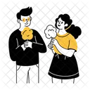Eating Together Snacks Cotton Candy Icon