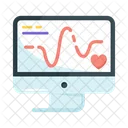 心電図装置、心電図、ecg アイコン