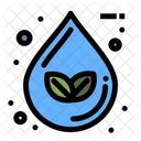 Agua Ecologica Gota Hoja Icono