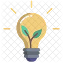 Green Energy Idea Bulb Icon