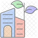 Eco Friendly Buildings Lineal Color Icon Icon