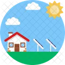 Solar Energy Eco House Solar Panels Icon