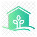 Eco House Building Plant Icon