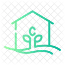 Eco House Building Plant Icon