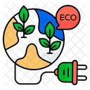 Eco Mondial Ecologie Mondiale Feuille Mondiale Icône