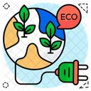 Eco Mondial Ecologie Mondiale Feuille Mondiale Icône