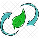 Eco Recycling Leaf Recycling Biodegradable Icon