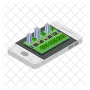 Ville Sur Smartphone Entreprise Batiment Icône