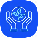 Sostenibilidad Ambiental Icono Azul Icono