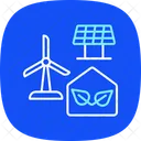 Green Infrastructure Blue Icon Icon