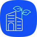 Eco Friendly Buildings Blue Icon Icon