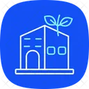 Green Building Design Blue Icon Icon