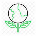 Outline Style In Green And Black Color Icon