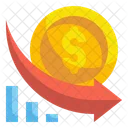 Baja Economia Moneda Crisis Icon