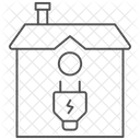 Economia De Energia Casa Icone Thinline Ícone