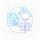 Economia e custos da energia renovável doméstica  Ícone
