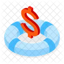 Economic Crisis Dollar Ring Lifebuoy Icon
