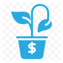 경제위기 손실 경제 식물 화폐 달러 감소 디플레이션 아이콘