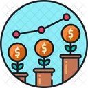 Croissance Economique Usine Monetaire Usine Dollar Icône