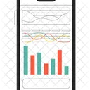 Écran de smartphone avec schéma  Icône