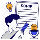 Ecriture De Scenario Papier Document Icône