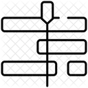 Línea de tiempo de edición de vídeo  Icono