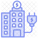 Economia De Energia Edificio Duotone Linha Icone Ícone