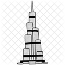 Ilustracion De Medio Tono De Burj Khalifa El Edificio Mas Alto Del Mundo Punto De Referencia De Dubai Icono