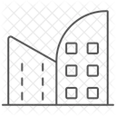 Icone De Linha Fina De Edificio Moderno Ícone