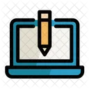 Laptop Pencil Web Icon