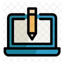 Computadora Portatil Lapiz Web Icon