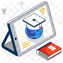 Educacao Virtual Educacao Online E Learning Icon