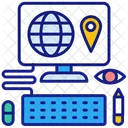 Educacion A Distancia Ubicacion En Linea Icono