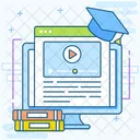 Educacion En Linea Aprendizaje En Linea Elearning Icon