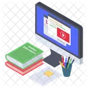 Curso En Linea Educacion En Linea Libro Electronico Icon