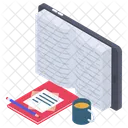 Curso En Linea Educacion En Linea Libro Electronico Icon