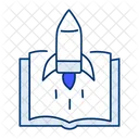 Educational Advancement Combined Book Rocket  Symbol