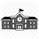 Black Monochrome School Building Illustration Educational Institution Learning Facility Symbol