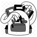 Black Monochrome School Supplies Illustration Educational Materials Classroom Resources Symbol