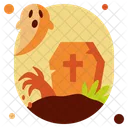 Eerie Cemetery Halloween Pumpkin Icon